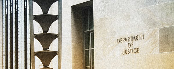 doj sign and sculpture